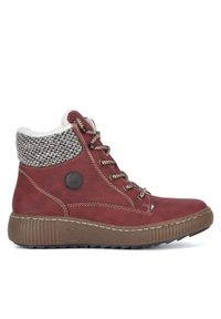 Rieker Botki Z6620-33 Czerwony. Kolor: czerwony. Materiał: skóra