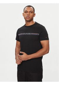 TOMMY HILFIGER - Tommy Hilfiger T-Shirt Stripe Chest MW0MW34428 Czarny Slim Fit. Kolor: czarny. Materiał: bawełna