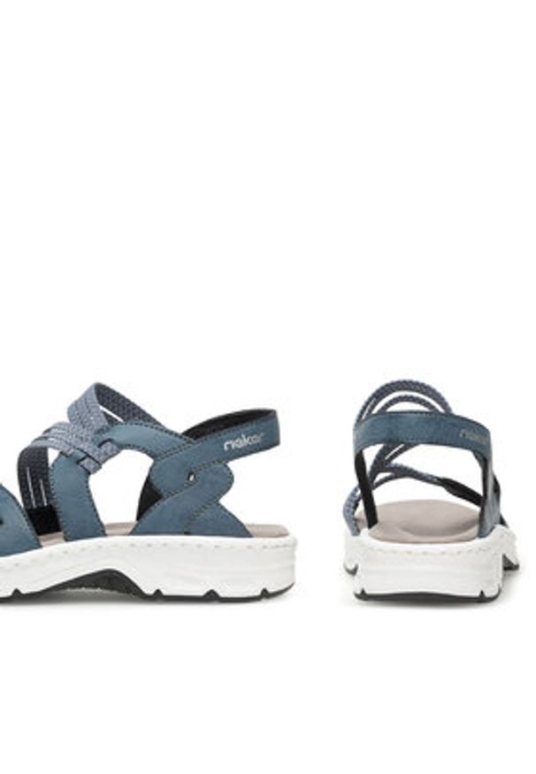 Rieker Sandały V9871-14 Niebieski. Kolor: niebieski. Materiał: syntetyk