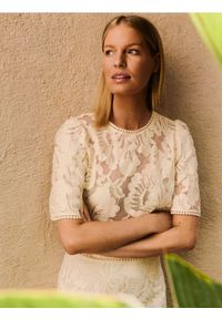 Reserved - Bluzka z bawełną - jasnożółty. Kolor: żółty. Materiał: bawełna #1