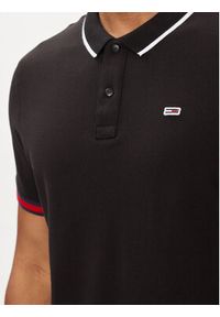 Tommy Jeans Polo Flag DM0DM12963 Czarny Regular Fit. Typ kołnierza: polo. Kolor: czarny. Materiał: bawełna #4