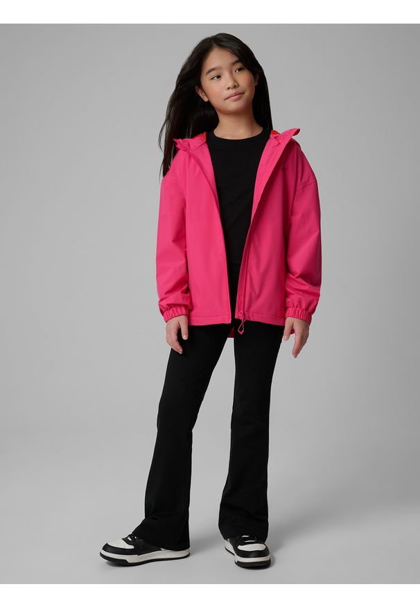 4f - 4F Kurtka przejściowa membrana 5000 dziecięca - różowa 122 (6-7 lat). Okazja: na spacer, na co dzień, na uczelnię. Kolor: różowy. Materiał: skóra, materiał. Sezon: lato. Styl: casual