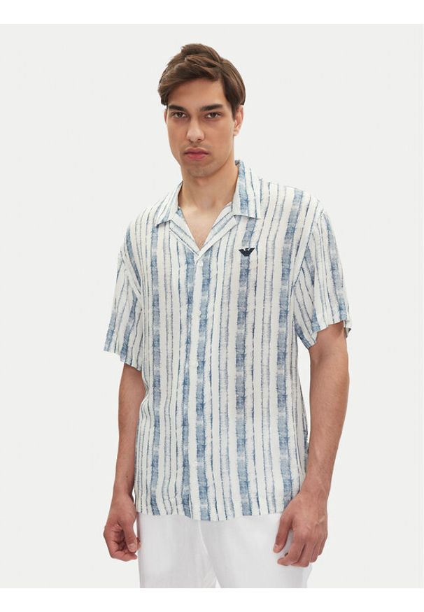 Emporio Armani Koszula EM000593 AF12351 F0027 Błękitny Regular Fit. Kolor: niebieski. Materiał: wiskoza