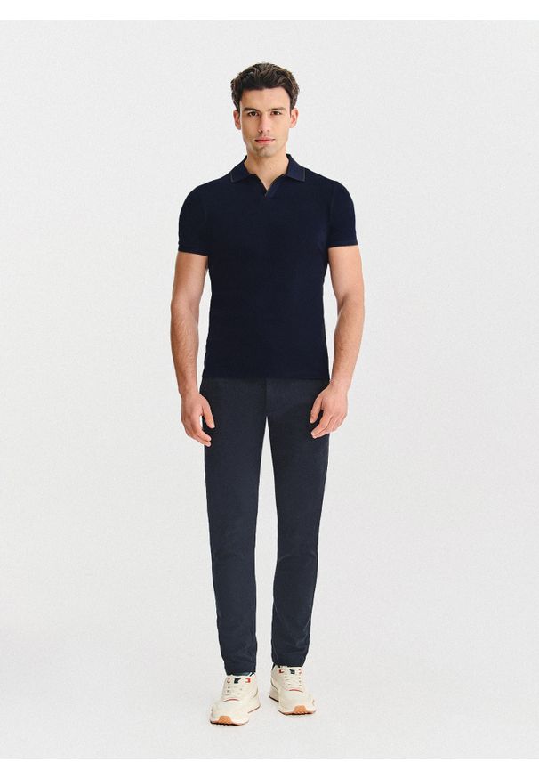 Pako Lorente - PAKO LORENTE - T-shirt polo granatowy. Okazja: na co dzień. Typ kołnierza: polo. Kolor: niebieski, zielony. Materiał: bawełna. Sezon: jesień. Styl: casual