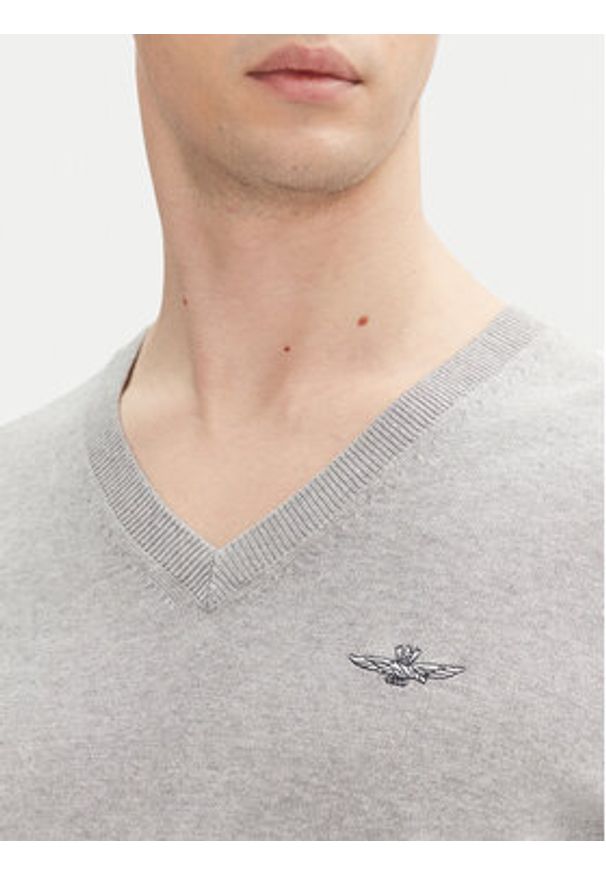 Aeronautica Militare Sweter 251MA1504L506 Szary Regular Fit. Kolor: szary. Materiał: bawełna