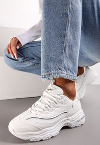 Renee - Białe Sneakersy Sznurowane na Grubej Podeszwie Brittney. Kolor: biały #1
