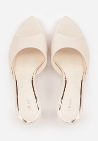 Born2be - Beżowe Eleganckie Klapki VICES na Szpilce Twinkle. Okazja: na imprezę, do pracy, na co dzień. Kolor: beżowy. Obcas: na szpilce. Styl: elegancki #3