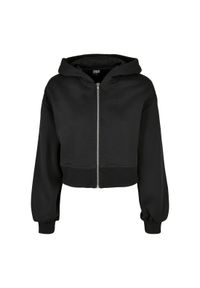 Damska krótka bluza z kapturem zapinana na zamek Urban Classics Oversized. Typ kołnierza: kaptur. Kolor: czarny. Długość: krótkie #1