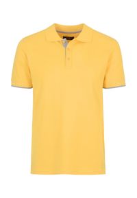 Ochnik - Żółta koszulka polo. Typ kołnierza: polo. Kolor: żółty. Materiał: bawełna. Długość rękawa: krótki rękaw. Długość: krótkie