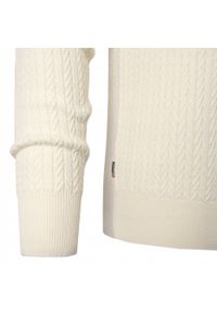 Lekki (Przejściowy) Sweter Męski z Bawełnianej Dzianiny - Pako Jeans - Ecru. Okazja: na spotkanie biznesowe, do pracy. Kolor: brązowy, beżowy, wielokolorowy. Materiał: bawełna. Styl: biznesowy, klasyczny #3