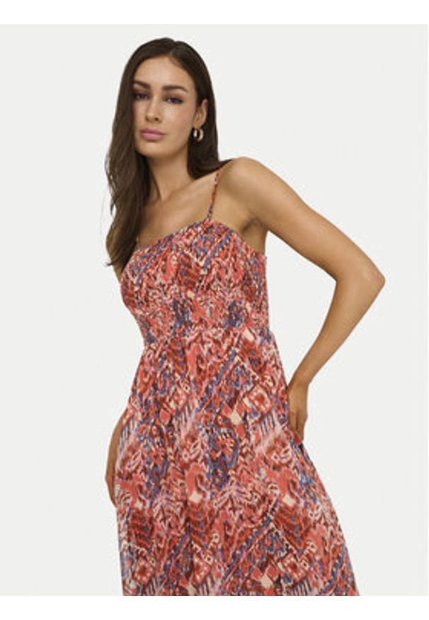 only - ONLY Sukienka letnia Elena 15352634 Pomarańczowy Regular Fit. Kolor: pomarańczowy. Materiał: syntetyk. Sezon: lato