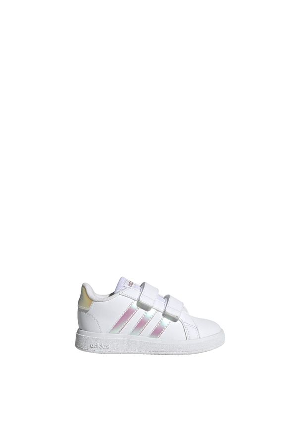 Adidas - Grand Court Lifestyle Court Hook and Loop Shoes. Kolor: biały, wielokolorowy. Materiał: materiał. Wzór: kolorowy. Sport: tenis