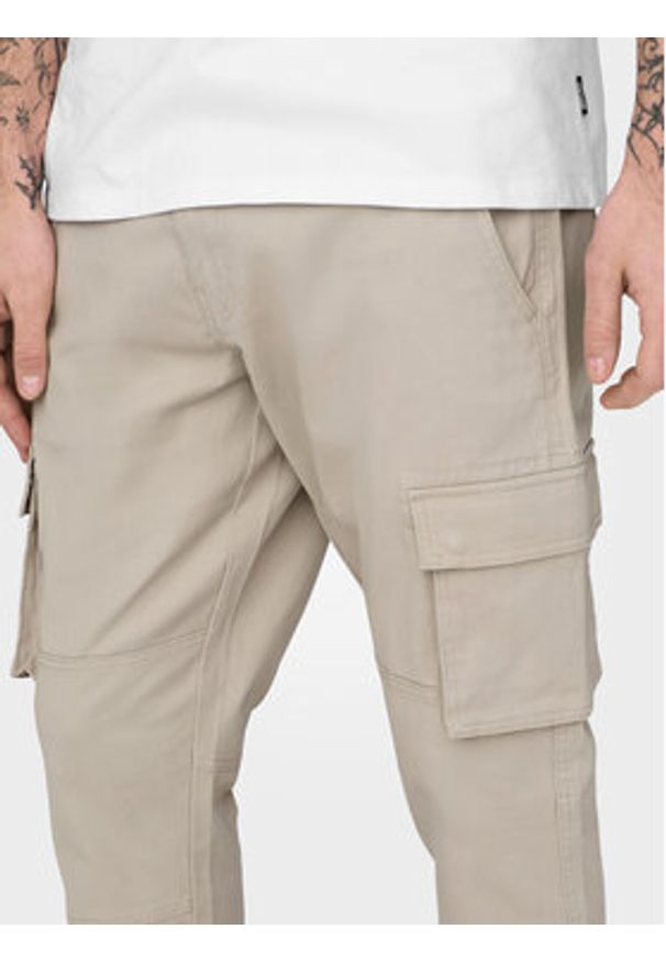 Only & Sons Spodnie materiałowe Cam 22016687 Beżowy Tapered Fit. Kolor: beżowy. Materiał: bawełna