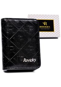 ROVICKY - Portfel damski Rovicky RPX-33-PMT czarny. Kolor: czarny. Wzór: aplikacja #1
