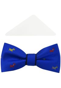 Modini - Niebiesko-granatowa mucha w psy A139. Kolor: niebieski. Materiał: poliester, tkanina. Styl: elegancki #1