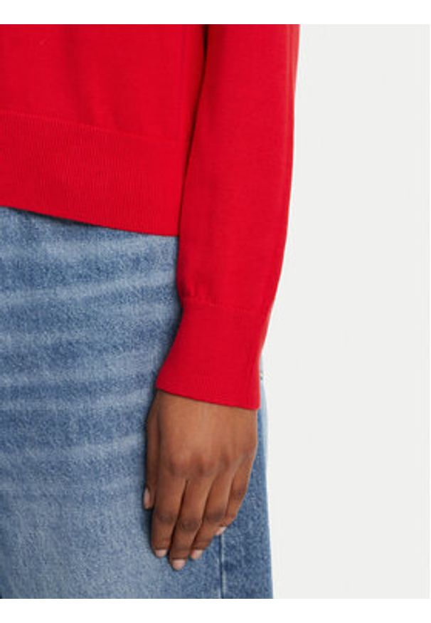 Tommy Jeans Sweter Essential DW0DW20159 Czerwony Regular Fit. Kolor: czerwony. Materiał: bawełna