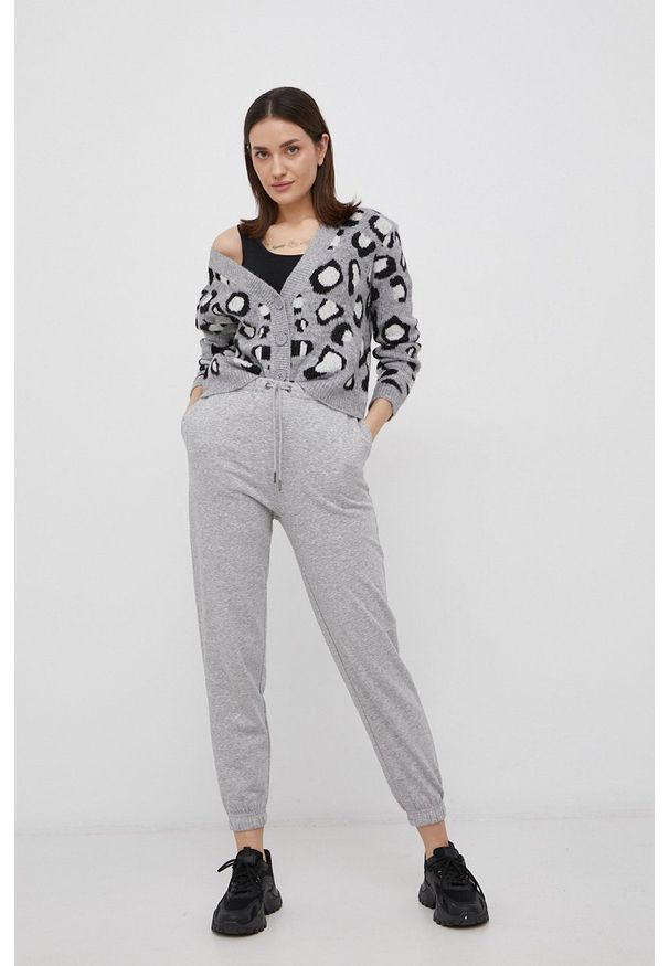 only - Only Kardigan damski kolor szary. Okazja: na co dzień. Kolor: szary. Materiał: dzianina. Styl: casual