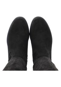 Kozaki damskie S.Barski, cholewka z materiału perforowana konstrukcja wysoka forma stabilny niski obcas miękka wkładka wygodne zapinane na suwak, cza. Okazja: na co dzień. Kolor: czarny. Materiał: materiał. Szerokość cholewki: normalna. Wzór: ażurowy. Obcas: na obcasie. Styl: casual, elegancki. Wysokość obcasa: niski #3