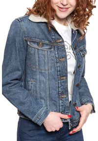 Lee - DAMSKA KURTKA ZIMOWA LEE SHERPA RIDER VINTAGE WORN L54VRDJK 112112995. Materiał: jeans. Sezon: zima. Styl: vintage #4