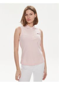 TOMMY HILFIGER - Tommy Hilfiger Polo 1985 WW0WW41794 Różowy Slim Fit. Typ kołnierza: polo. Kolor: różowy. Materiał: bawełna