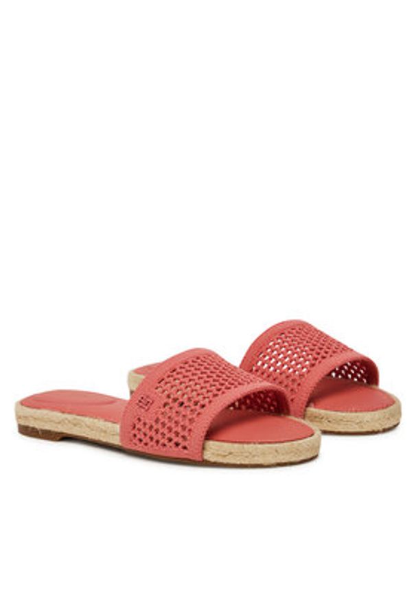 TOMMY HILFIGER - Tommy Hilfiger Espadryle Knit Mesh Espadrille Flat Sandal FW0FW08744 Koralowy. Kolor: pomarańczowy. Materiał: materiał