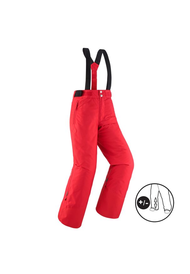 WEDZE - Spodnie narciarskie dla dzieci Wedze 500 PNF. Kolor: czerwony. Materiał: materiał, dzianina. Sport: narciarstwo
