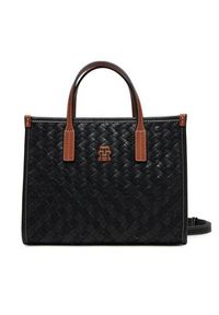 TOMMY HILFIGER - Tommy Hilfiger Torebka Th City Mini Tote AW0AW18393 Czarny. Kolor: czarny. Materiał: skórzane #4