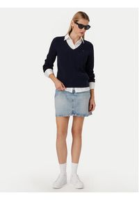 TOMMY HILFIGER - Tommy Hilfiger Sweter WW0WW44987 Granatowy Regular Fit. Kolor: niebieski. Materiał: bawełna #3