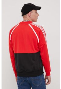 adidas Originals bluza HC2076 męska kolor czerwony z aplikacją. Kolor: czerwony. Materiał: materiał. Długość rękawa: raglanowy rękaw. Wzór: aplikacja #5