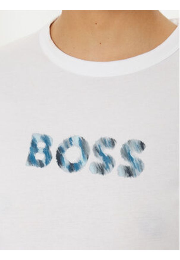 BOSS T-Shirt C_Elogo 50535322 Biały Regular Fit. Kolor: biały. Materiał: bawełna
