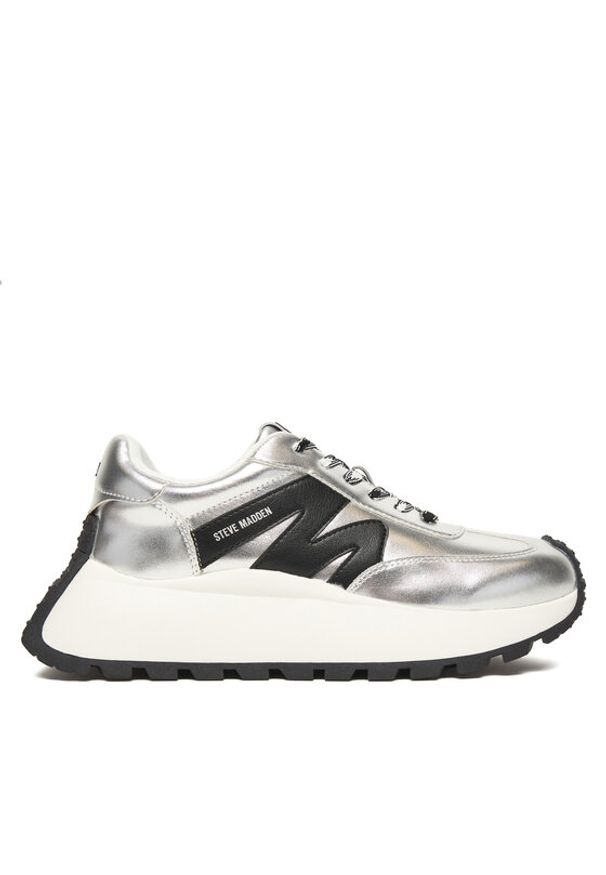 Steve Madden Sneakersy Supercampo SM11004808 Srebrny. Kolor: srebrny. Materiał: skóra, zamsz