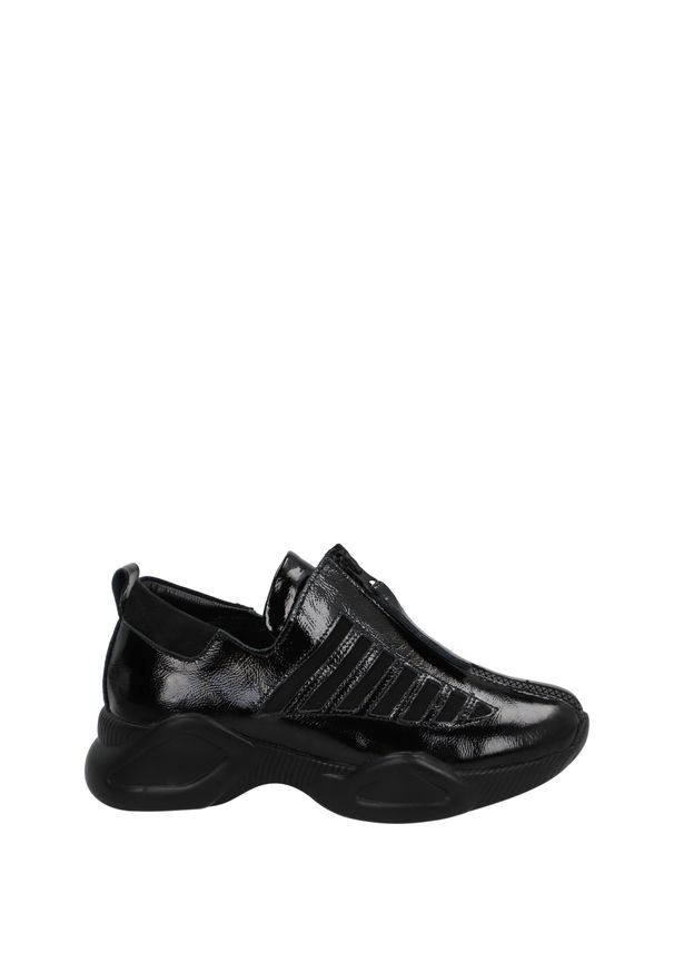 Venezia - SNEAKERSY DAMSKIE 309211 BLACK. Materiał: skóra, syntetyk. Obcas: na obcasie. Wysokość obcasa: średni