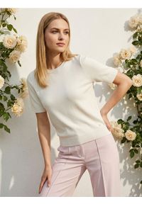 Sinsay - Bluzka swetrowa - kremowy. Kolor: kremowy #1