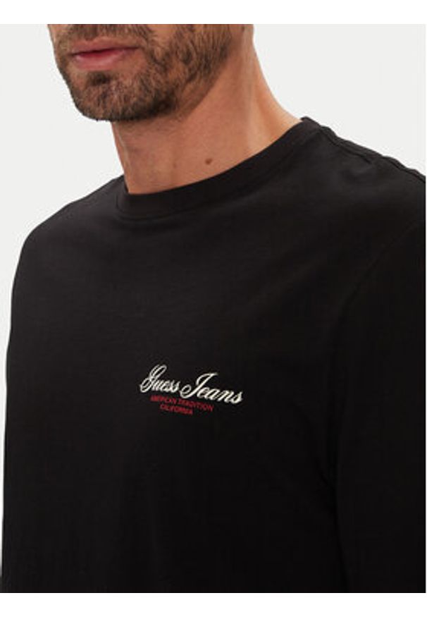 Guess Jeans Longsleeve M5YI03 K8HM0 Czarny Regular Fit. Kolor: czarny. Materiał: bawełna. Długość rękawa: długi rękaw