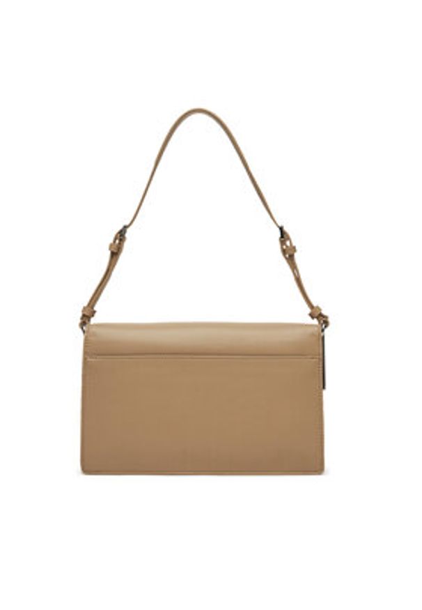 Calvin Klein Torebka Ck Elongated Shoulder Bag K60K612807 Beżowy. Kolor: beżowy. Materiał: skórzane