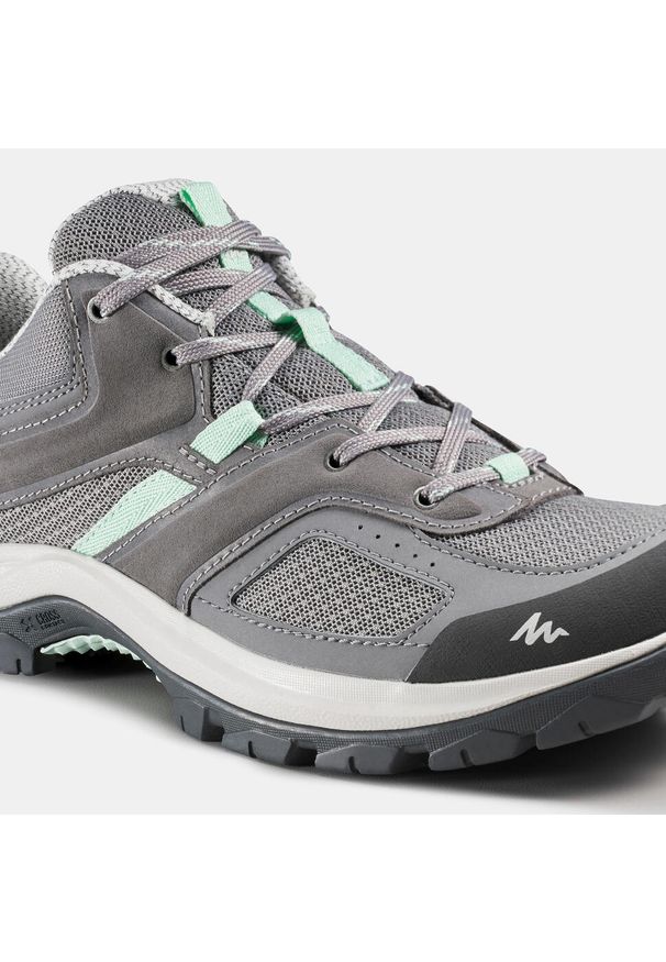 quechua - Buty turystyczne damskie Quechua MH100 niskie. Kolor: zielony, wielokolorowy, szary. Materiał: kauczuk