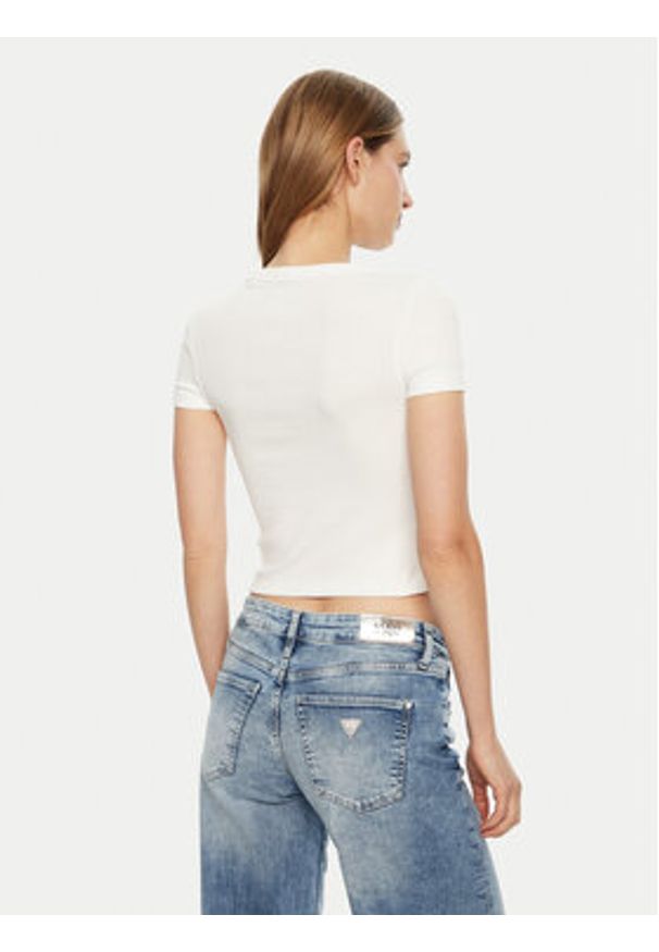 Guess T-Shirt W5RI68 KA0H1 Biały Regular Fit. Kolor: biały. Materiał: bawełna