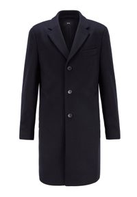 BOSS - Boss Płaszcz wełniany Nye2 50438689 Granatowy Regular Fit. Kolor: niebieski. Materiał: wełna
