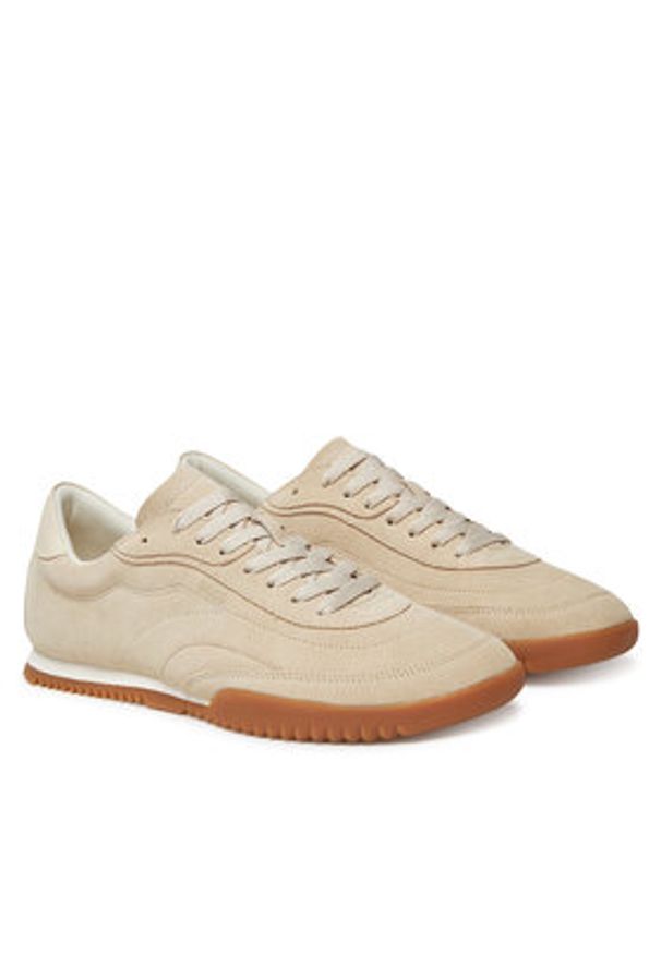 BOSS Sneakersy Careton 50548707 Beżowy. Kolor: beżowy. Materiał: zamsz, skóra