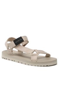 Sandały Calvin Klein Jeans Prefresato Webbing Strap Badge YM0YM00639 Eggshell ACF. Kolor: szary. Materiał: materiał #1