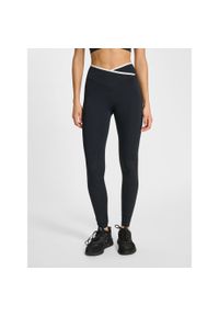 Damskie legginsy z wysokim stanem Hummel Wrap. Stan: podwyższony. Kolor: czarny. Materiał: dresówka. Sport: joga i pilates #1