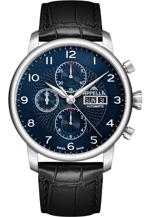 Zegarek Acappella Zegarek męski Appella L70010.5225ACH czarny. Kolor: czarny