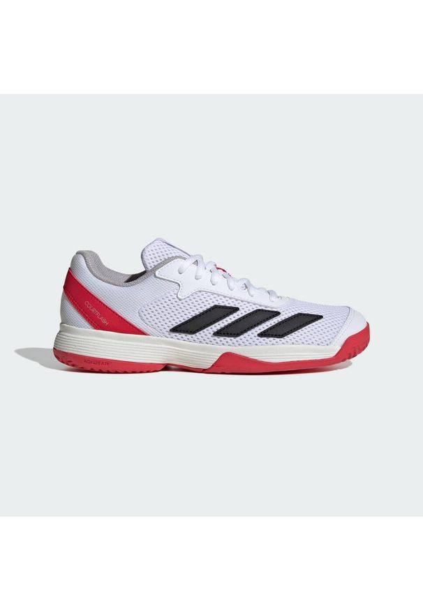 Adidas - Buty Courtflash Tennis Kids. Kolor: biały, czerwony, wielokolorowy, czarny. Materiał: materiał. Sport: tenis