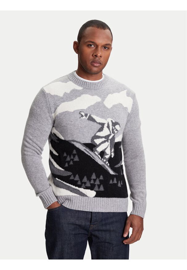 United Colors of Benetton - United Colors Of Benetton Sweter 1244K108R Szary Regular Fit. Kolor: szary. Materiał: wełna