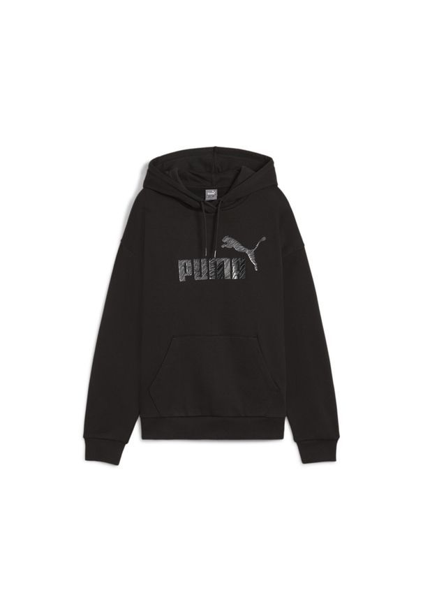 Puma - Damska bluza z kapturem ESS+ ANIMAL PUMA Black. Typ kołnierza: kaptur. Kolor: czarny. Materiał: materiał. Sport: fitness