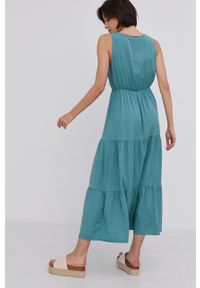 Answear Lab Sukienka kolor zielony maxi rozkloszowana. Kolor: turkusowy. Materiał: tkanina. Wzór: gładki. Typ sukienki: rozkloszowane. Styl: wakacyjny. Długość: maxi #2