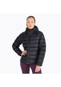 Kurtka puchowa damska Jack Wolfskin Nebelhorn Down Hoody. Kolor: czarny. Materiał: puch. Sport: turystyka piesza