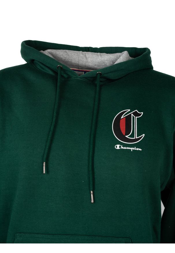 Champion Bluza "Hoodie" | HBGF89H586NKA | Mężczyzna | Zielony. Okazja: na co dzień. Typ kołnierza: kaptur. Kolor: zielony. Materiał: bawełna, poliester. Wzór: aplikacja, nadruk. Styl: casual