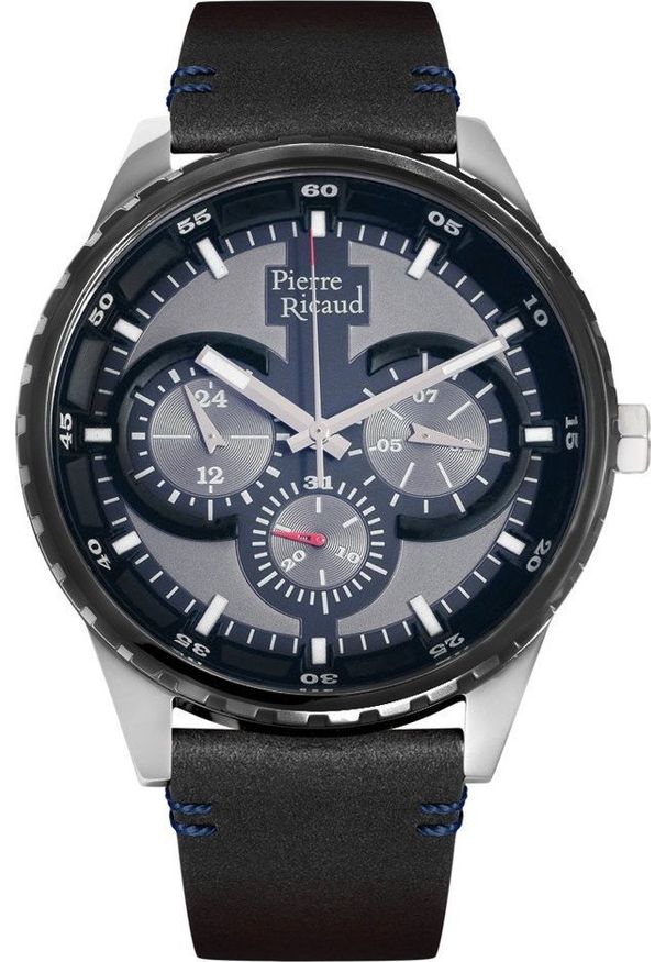 Zegarek Pierre Ricaud Zegarek męski Pierre Ricaud P60031.Y217QF czarny. Kolor: czarny