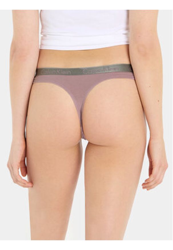 Calvin Klein Underwear Stringi 000QD3539E Fioletowy. Kolor: fioletowy. Materiał: bawełna
